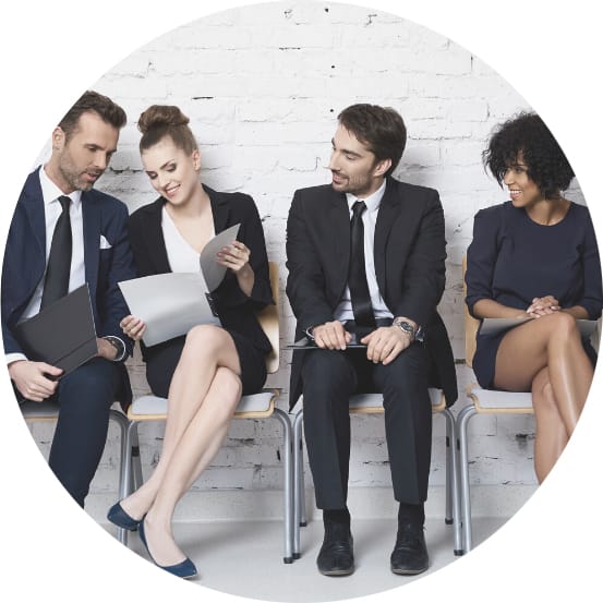 business people review paper