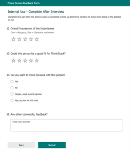 Think|Stack Rating Form